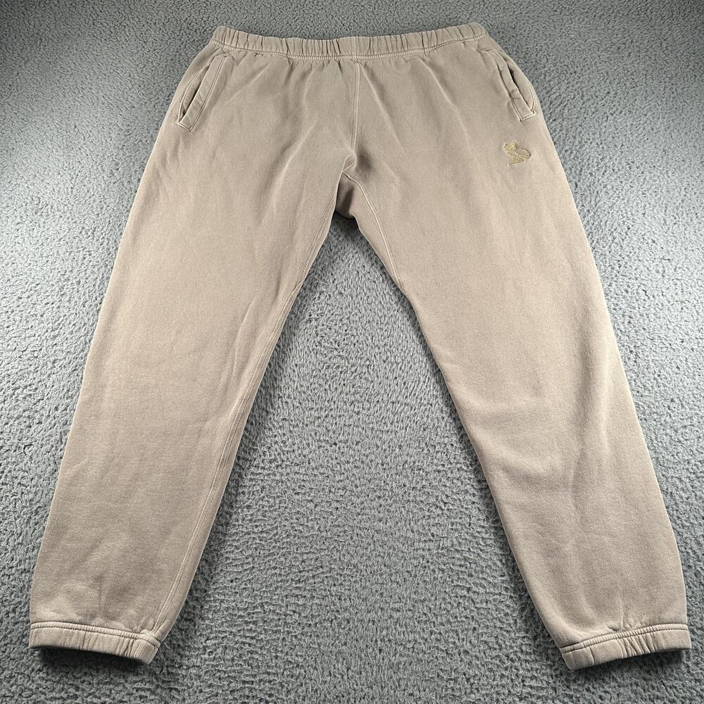 October's Very Own Sweatpants Mens XL Beige Fleece Elastic Waist OVO Owl